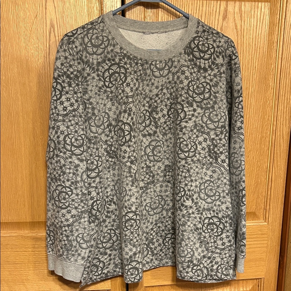 Gray Patterned Long Sleeve Shirt